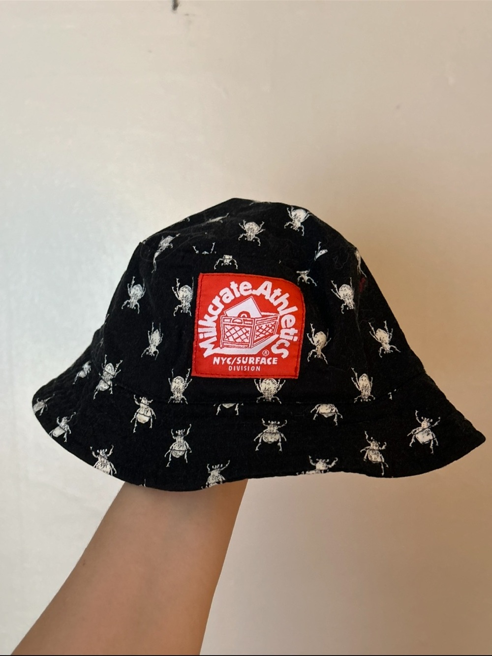 Milkcrate Athletics Black Bucket Hat with Bug Print